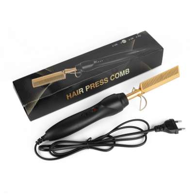 Wholesale custom private label copper hot comb electric AliExpress hot sale high temperature hair straightener for curly hair