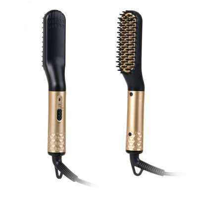 Ready To Ship Electric Hot Comb Hair One Step Fast Heated Beard And Hair Straightener Brush